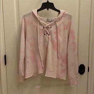 Wildfox Criss Cross Tie Dye Hoodie